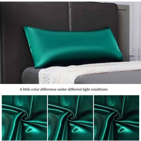 Dark Green Satin Body Pillow Cover Pillowcase Super Soft Silky  (3 Available) - Picture 2 of 5